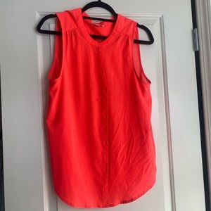 Florescent Orange Sleeveless Summer blouse